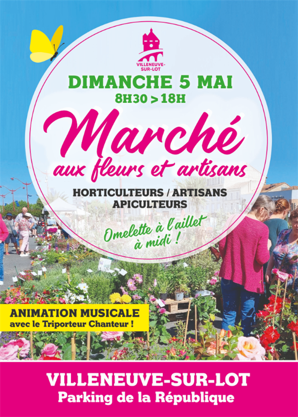 Marché aux fleurs et artisans Le 5 mai 2024