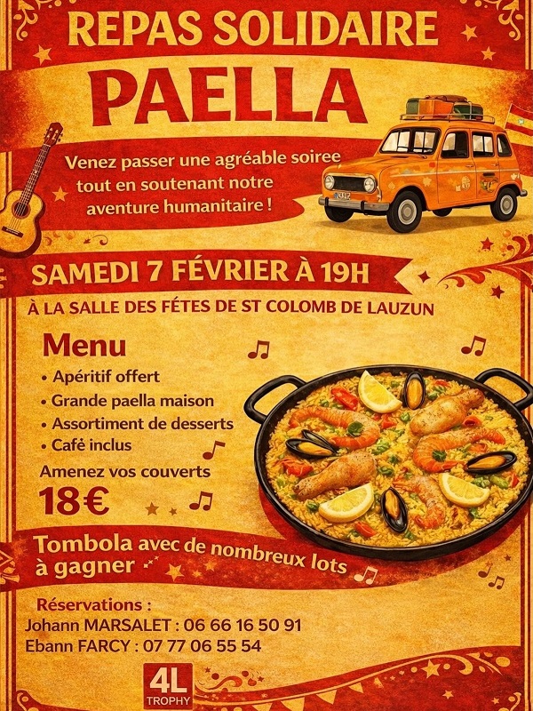 Repas solidaire pour le 4L Trophy