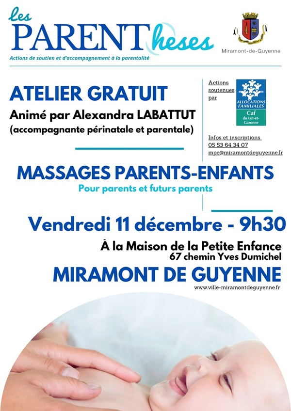 Atelier parenthèse : Massages parents-enfants