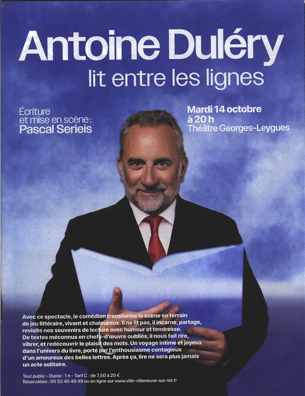 Antoine Duléry lit entre les lignes