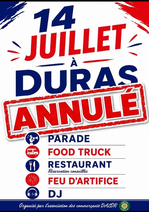 ANNULATION Fête Nationale du 14 juillet !