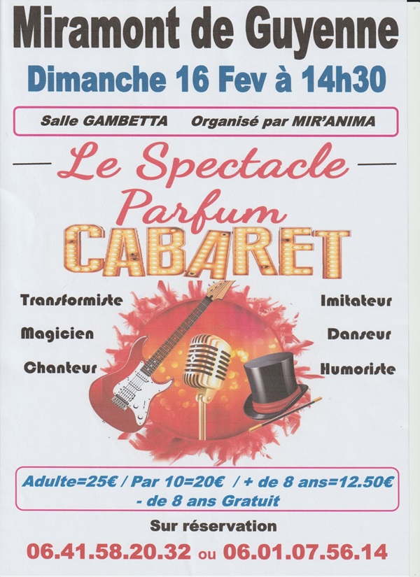 Spectacle de la troupe Parfum Cabaret Le 16 fév 2025