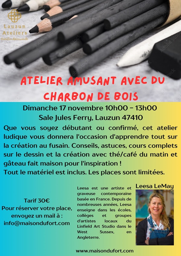 Atelier amusant avec du charbon de bois Le 17 nov 2024