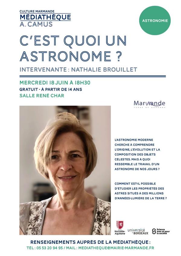 Conférence "C'est quoi un astronome ?" à la Médiathèque
