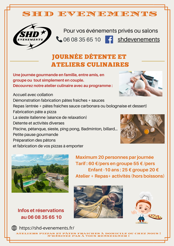 Journée découverte groupe et ateliers culinaires