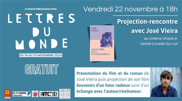 Lettres du Monde : Projection - rencontre avec José Vieira Le 22 nov 2024