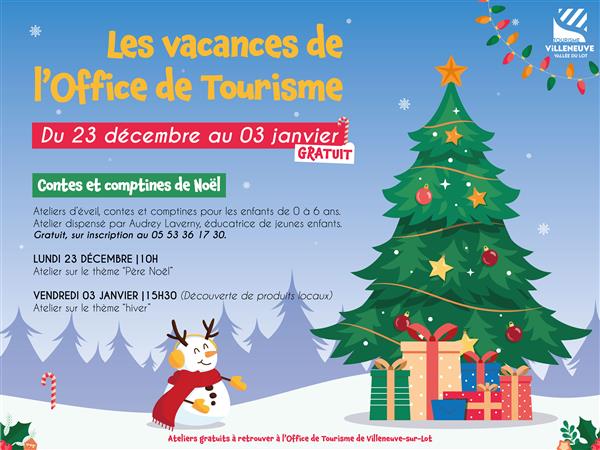 Atelier Contes et comptines de Noël Du 23/12/2024 au 3/1/2025