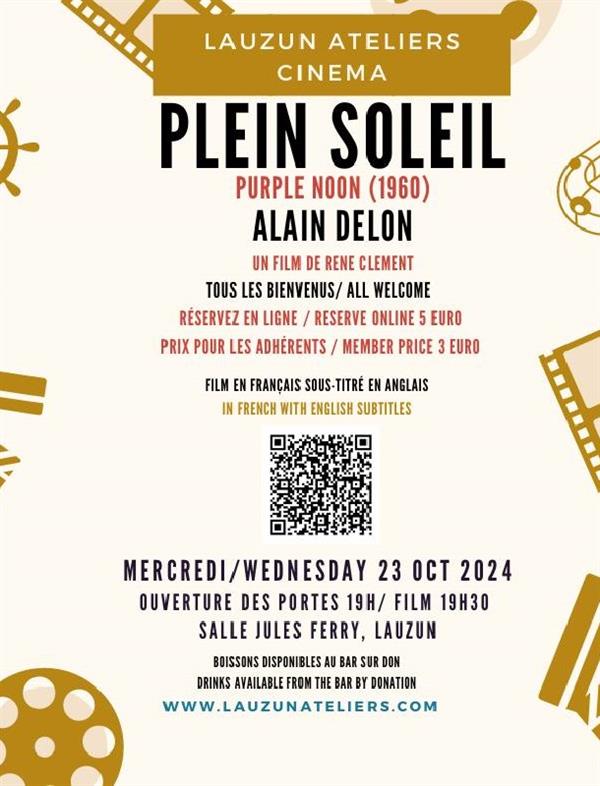 Cinéma - Plein Soleil Le 23 oct 2024