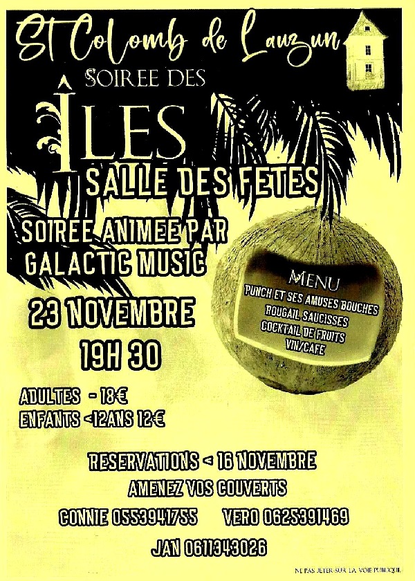 Soirée des Îles Le 23 nov 2024