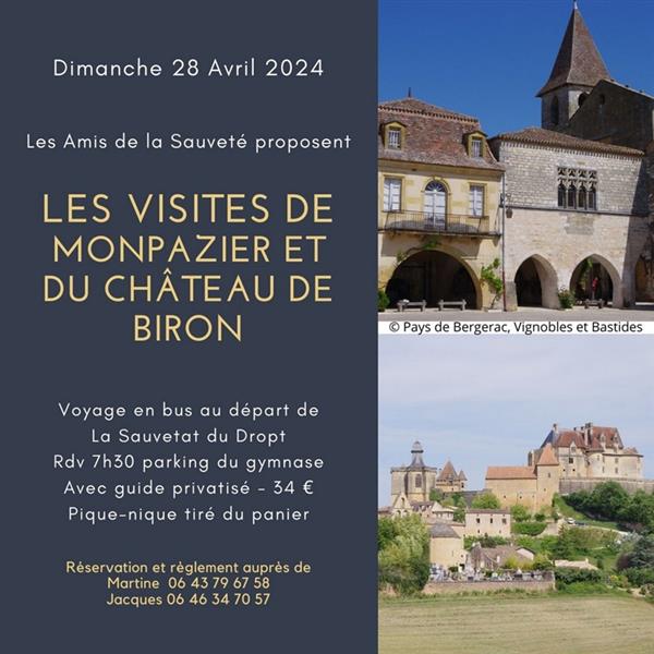 Visites de Monpazier et du château de Biron