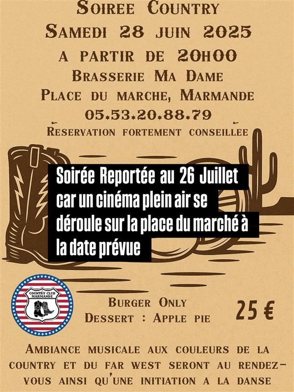 Soirée Country à la Brasserie Ma Dame