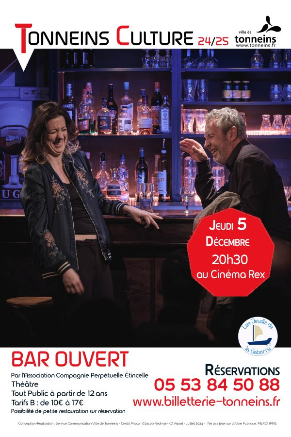 Les Jeudis de La Gabarre, Théâtre -"Bar Ouvert" Le 5 déc 2024