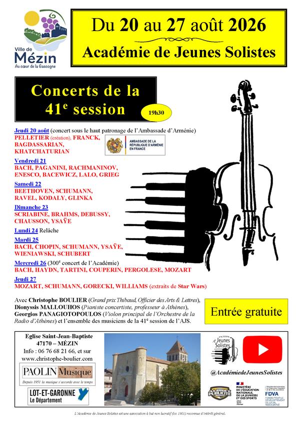 41ème session : Académie des jeunes solistes