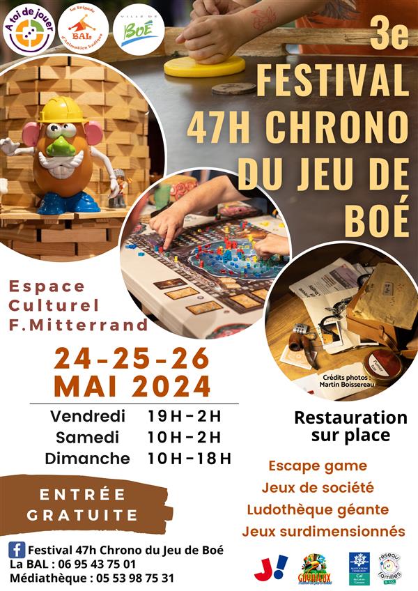 Festival "47h chrono de jeu de Boé" Du 24 au 26 mai 2024