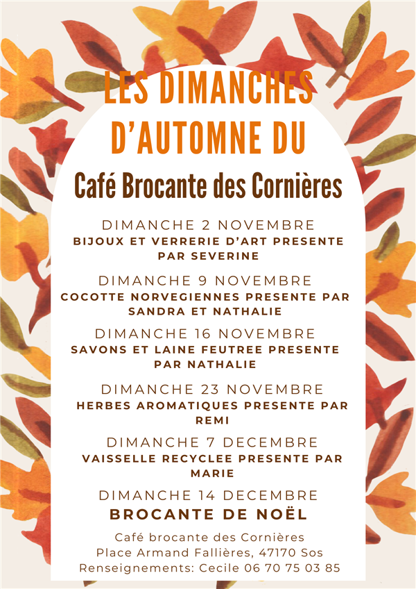 Les Dimanches d'automne du Café Brocante des Cornières