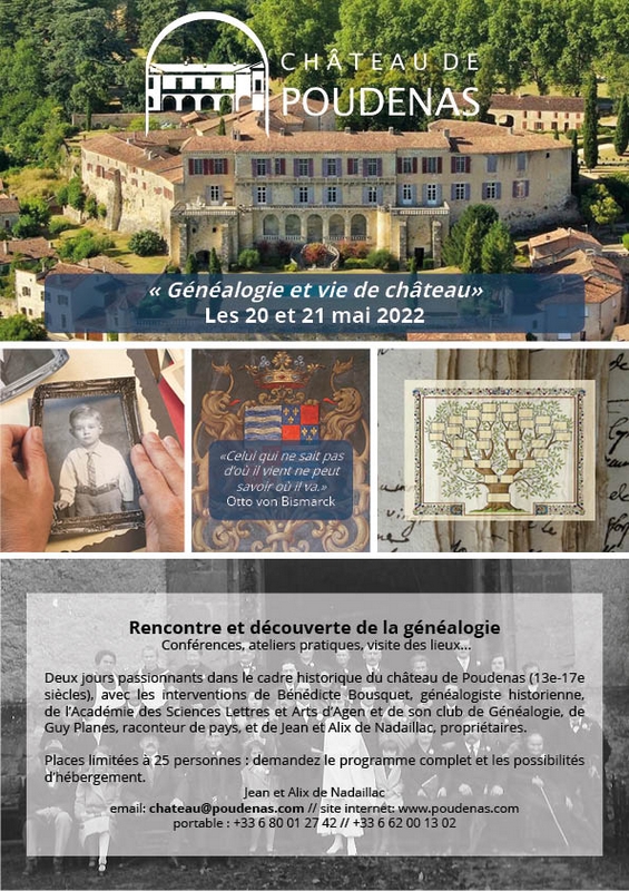 « Généalogie et vie de château » au Château de Poudenas