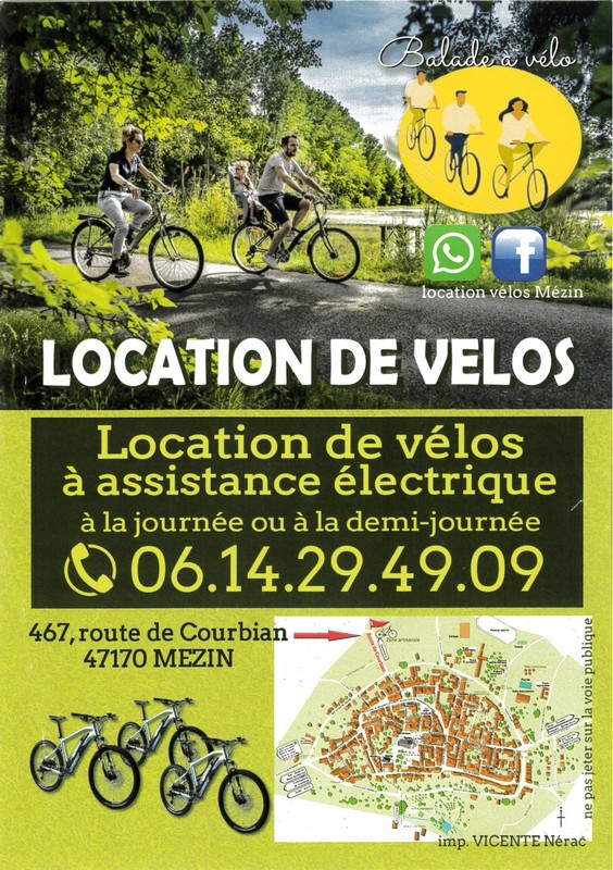Location de vélos à Mézin