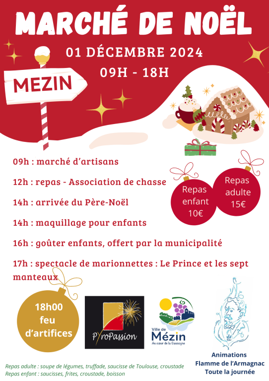 Marché de Noël de Mézin Le 1 déc 2024