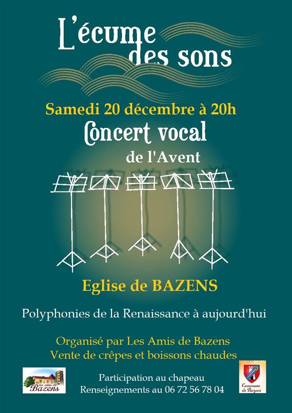 Concert vocal de l’Avent « L'écume des sons »