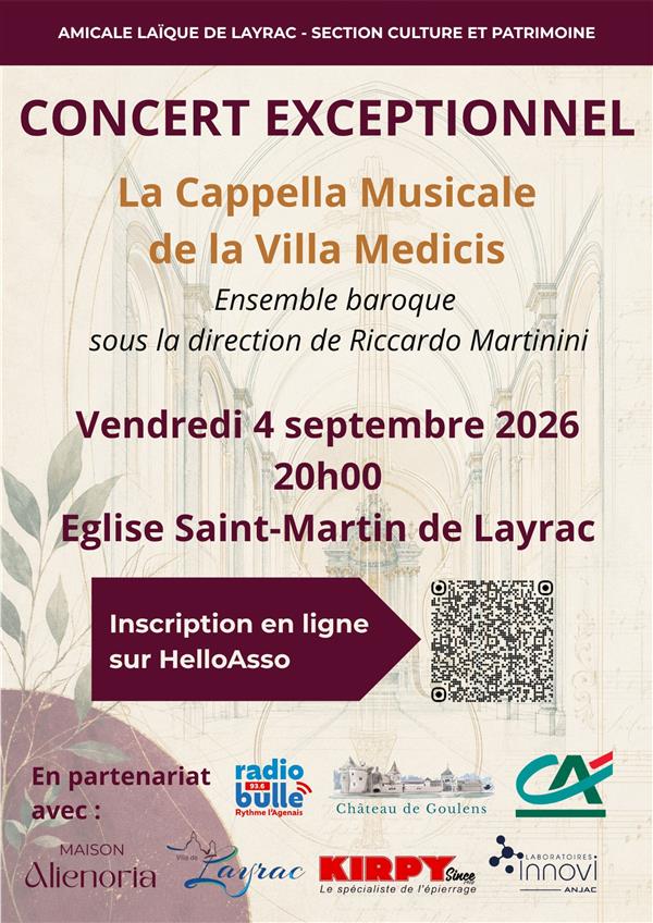 Concert Exceptionnel - La Capella Musocale de la Villa Medicis