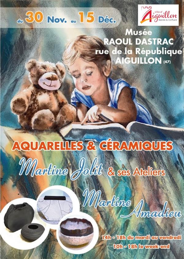 Exposition aquarelles et céramiques Du 30 nov au 15 déc 2024