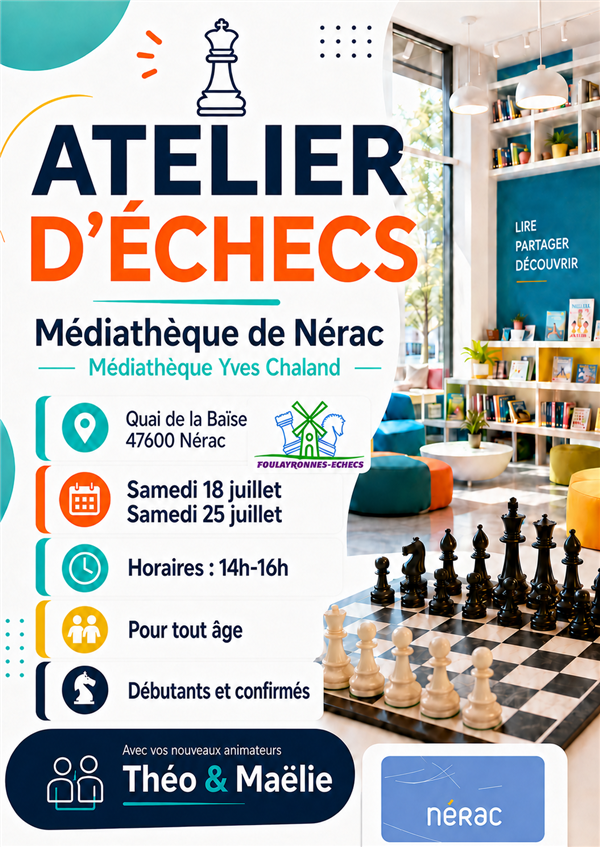 Atelier Echecs à la médiathèque