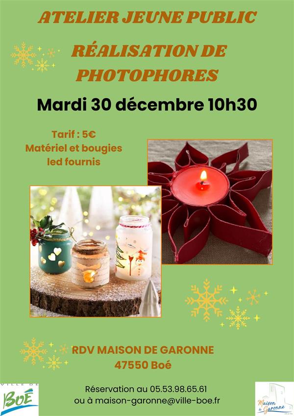 Atelier de réalisation de photophores