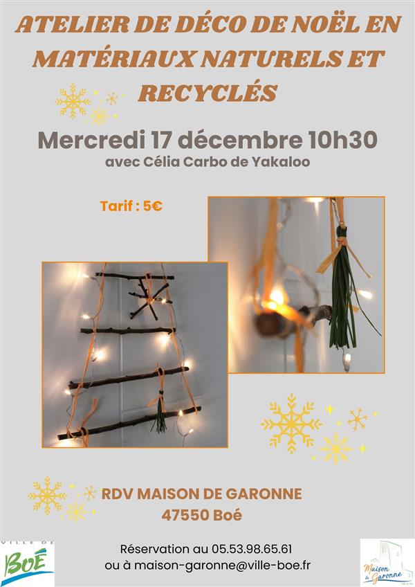 Atelier créatif de décoration de Noël - Tout public