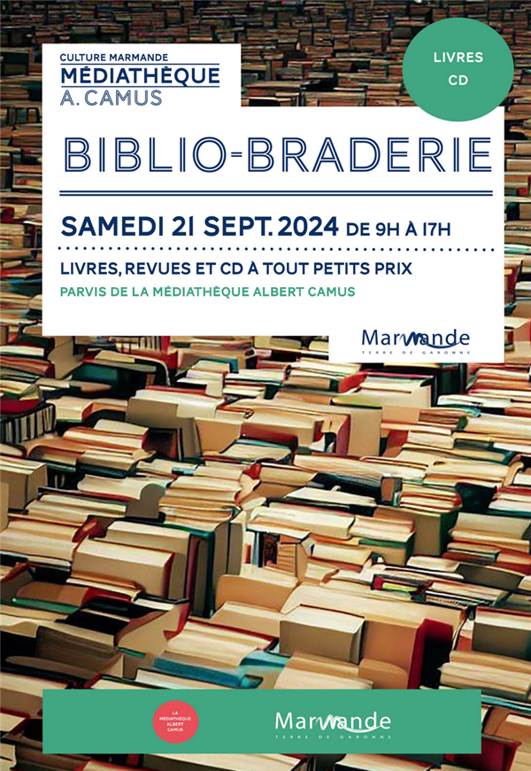 Biblio-Braderie à la Médiathèque A. Camus Le 21 sept 2024