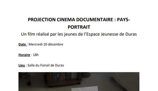 Projection cinéma Documentaire 