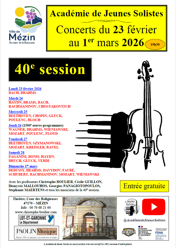 40ème session : Académie des jeunes solistes