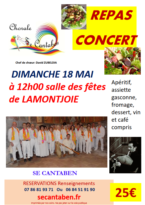 ANNULÉ Repas concert : Chorale Se Cantaben
