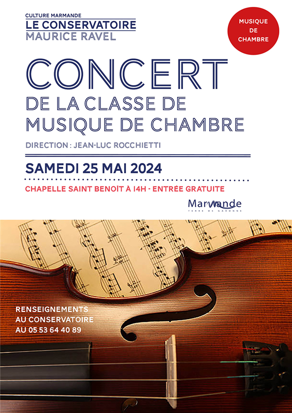 Concert Cham - Conservatoire Maurice Ravel Le 25 mai 2024