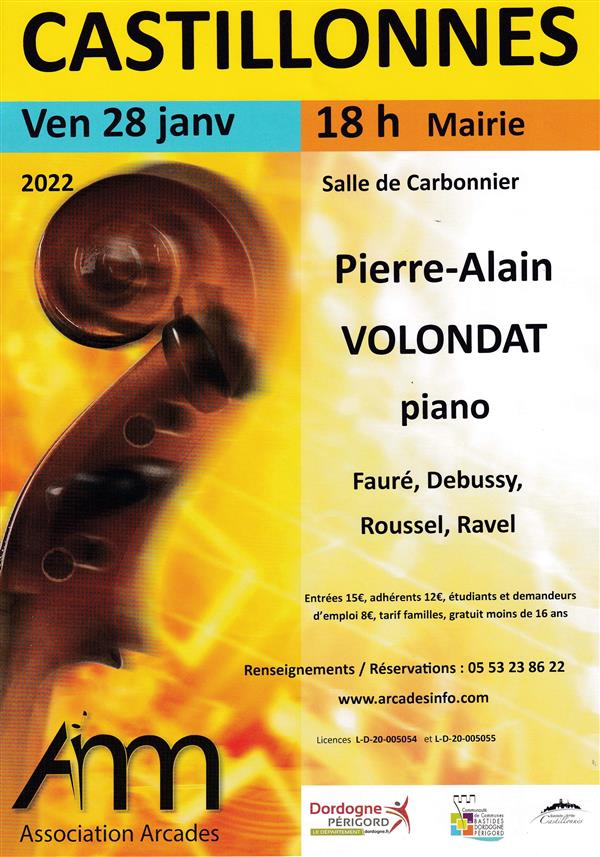 Concert du pianiste Pierre-Alain Volondat