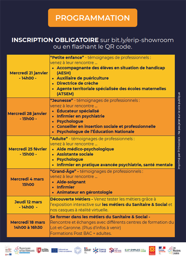 Showroom des métiers (soigner, écouter, accompagner) : Adulte