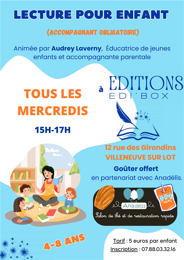 Lecture pour enfant Du 18 oct au 18 déc 2024