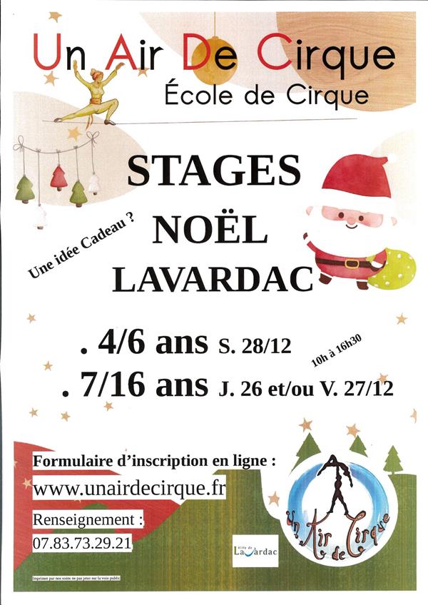 Un air de cirque - stages noël 