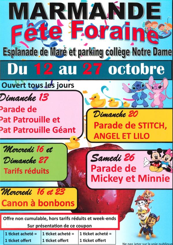 Fête Foraine Du 12 au 27 oct 2024