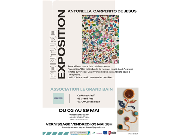 Exposition de la patchworkeuse Antonella Carpenito De Jesus Du 3 au 28 mai 2024