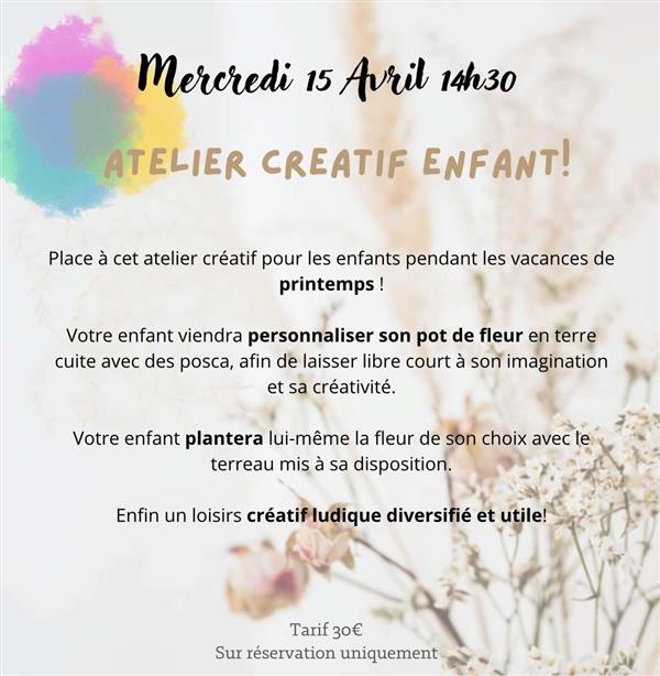 Atelier créatif pour les enfants ! 