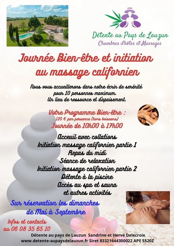Journée bien-être et initiation au massage californien