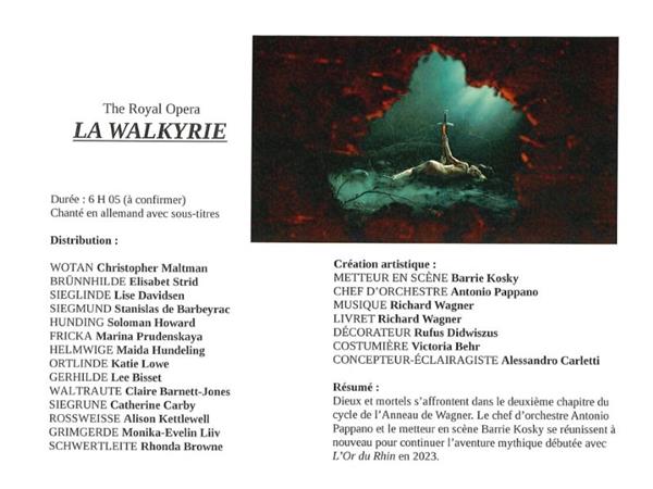 Opéras - Ballets filmé "La Walkyrie" au Cinéma Le Plaza