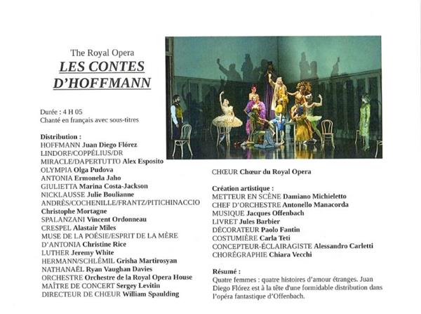 Opéras - Ballets filmé "Les Contes d'Hoffmann" au Cinéma Le Plaza