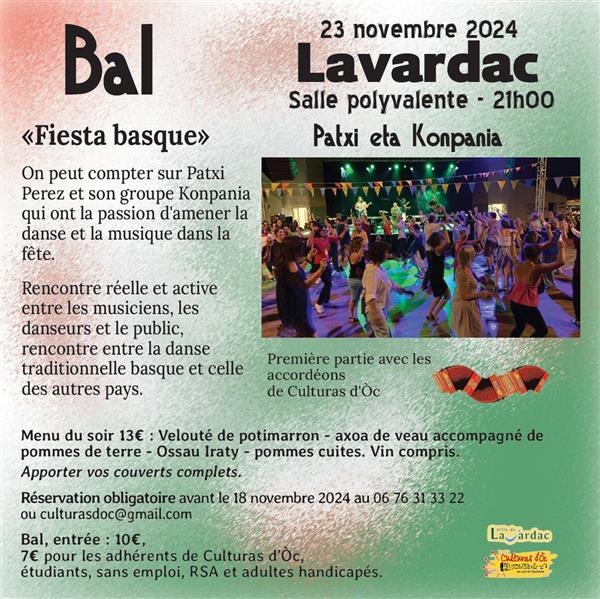 Bal - Fiesta basque Le 23 nov 2024