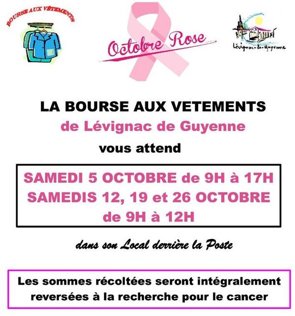 Octobre rose - Bourse aux Vêtements Du 5 au 26 oct 2024