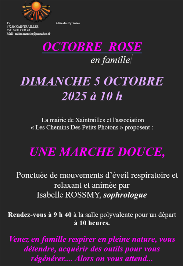 Octobre rose "une marche douce"
