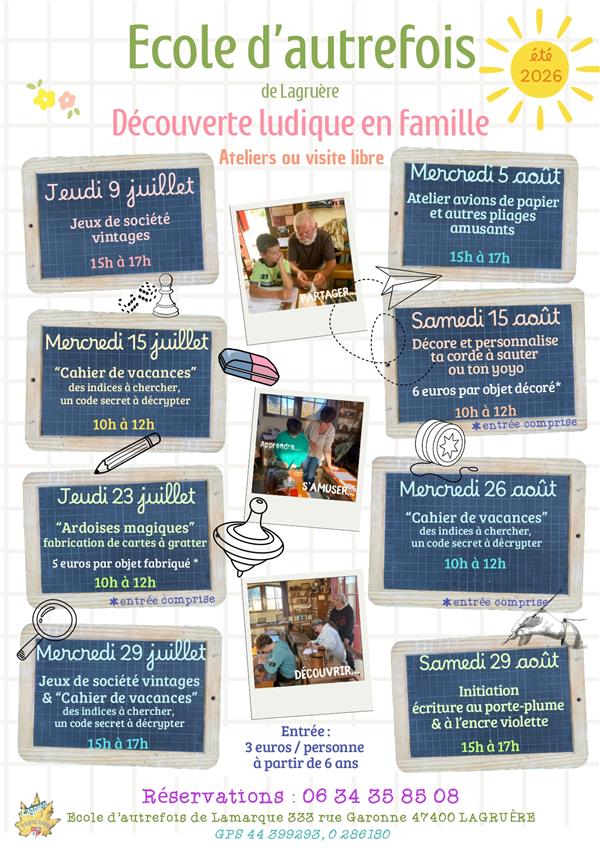 Découverte ludique en famille à l'Ecole d'autrefois