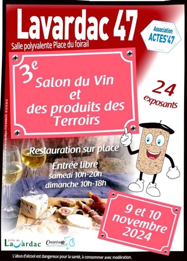 3 ème Salon du vin et des produits du terroir Du 9 au 10 nov 2024