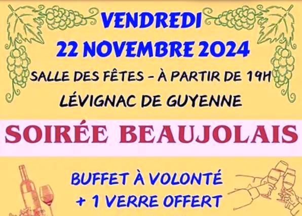 Soirée Beaujolais buffet à volonté Le 22 nov 2024