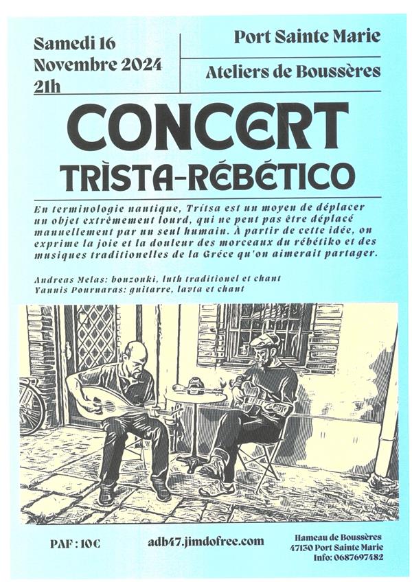 Concert Trista-Rébético Le 16 nov 2024